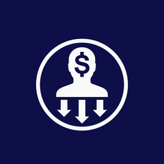 reduce labor cost icon in circle