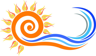 Obraz premium Swirl sun logo
