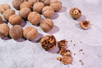 Walnuts. Healthy food. Food for vegetarians.