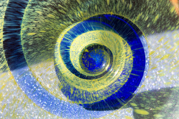 blue an yellow spiral swirling. Abstract background