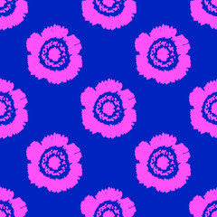 Big Round Flowers Seamless Pattern 