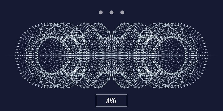 3d particle abstract object. Technology vector illustration