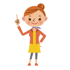 指差しをする若い女性