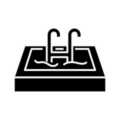 Small swiming pool black icon, concept illustration, vector flat symbol, glyph sign.