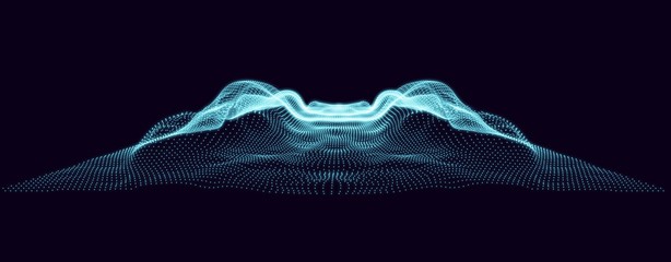 Abstract vector futuristic illustration in form of waves or landscape - obrazy, fototapety, plakaty