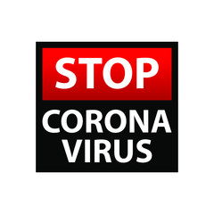 stop corona virus sign vector