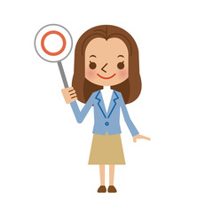 若い女性のまる・正解・OKイメージ
