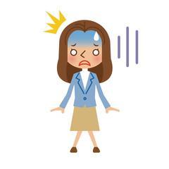 驚き・ショックを受ける若い女性