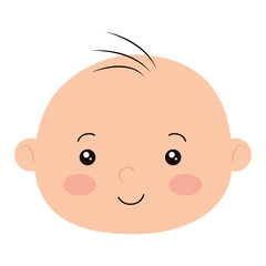 face of cute little baby boy isolated icon vector illustration design