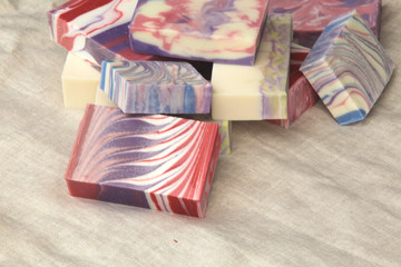 Bars of artisanal handcrafted soap for sale
