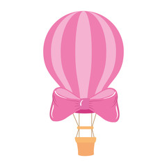 balloon travel hot with ribbon isolated icon vector illustration design