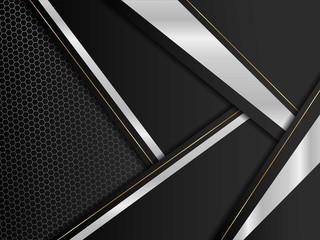 Abstract silver with gold and black modern background Vector editable design suitable for wallpaper and business background