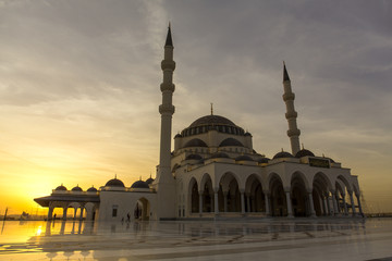 The Sharjah Mosque, is the largest mosque in the Emirate of Sharjah, the United Arab Emirates