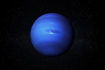 Planet Neptune in the Starry Sky of Solar System in Space. This image elements furnished by NASA. - obrazy, fototapety, plakaty