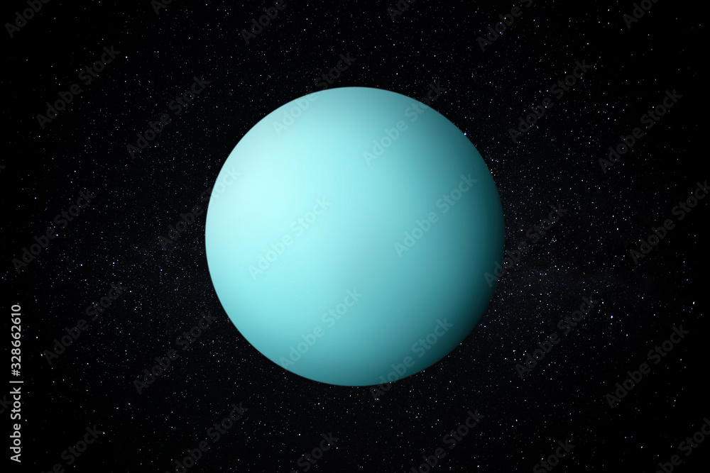 Sticker planet uranus in the starry sky of solar system in space. this image elements furnished by nasa.