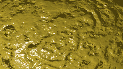 chaotic abstract background made of monochromic Dark Goldenrod color on a shinny curved pattern rendered in 3D