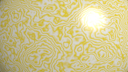 3D illustration of marble Corn Silk color and white abstract background on a curved and glossy surface with direct light