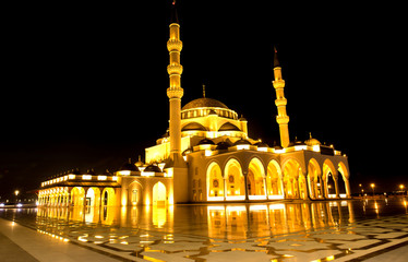 Fototapeta na wymiar The largest mosque in Sharjah