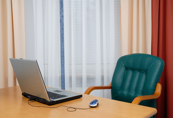 View of workplace in office