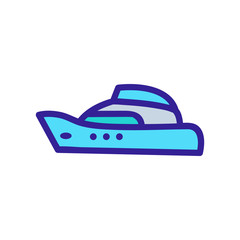 Beautiful yacht icon vector. Thin line sign. Isolated contour symbol illustration