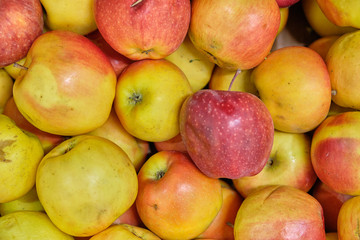 Background and texture of red apples.