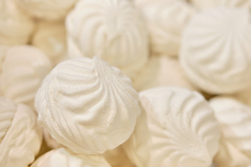 Background and texture of marshmallows sweets of white color.