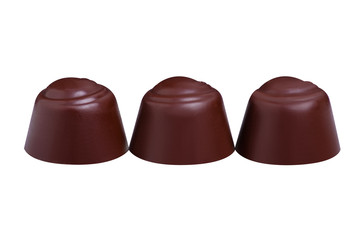 Chocolate candies sweet delicious dessert on white background isolation