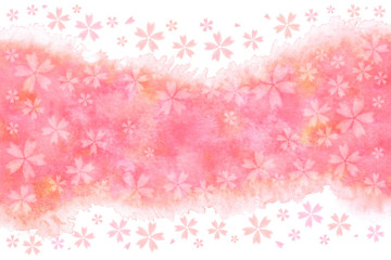 桜 春 ピンク アブストラクト 水彩 背景