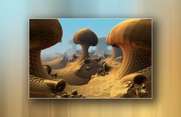Image gallery with 3D fractal render elements