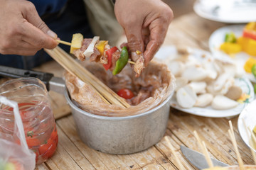 Barbecue grill for food texture