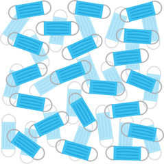 Many masks on a white background