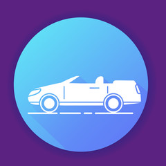 Car convertible icon.Flat vector illustration.