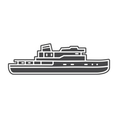 Obraz premium Steamboat yacht ship icon flat style vector.