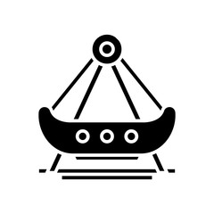 Ship carousel black icon, concept illustration, vector flat symbol, glyph sign.