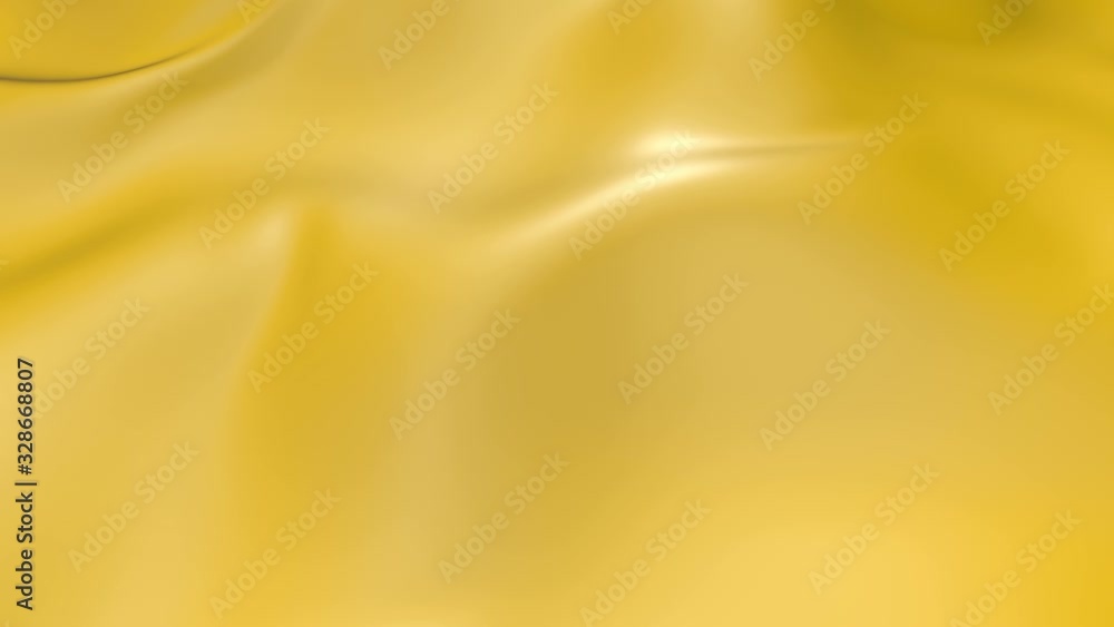 Poster 4k 3d animation of wavy yellow cloth surface that forms ripples like in fluid surface or the folds i