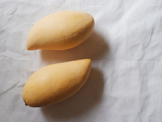 Fresh sliced Mangos fruit isolated on white background