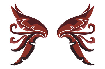 Obraz premium Bown flora ornament wing decoration