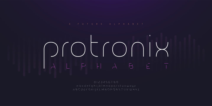 Abstract Digital Modern Alphabet Fonts. Typography Technology Electronic Future Creative Font And Number. Vector Illustration