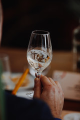 White and rose wine close up view glass and carafe wine. 