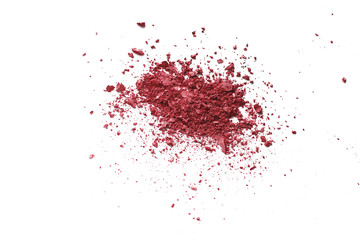 Crushed red blush powder isolated