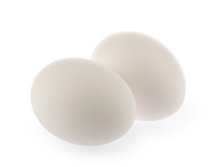 chicken eggs isolated on white background with clipping path
