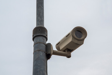 Fototapeta premium security camera surveillance on the pole