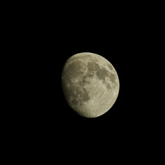 Moon. Shot through a telescope.