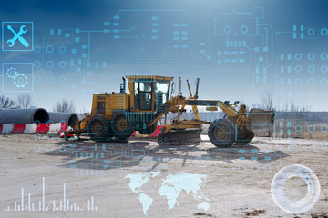Automation of the road construction process, management of an artificial intelligence grader, data...