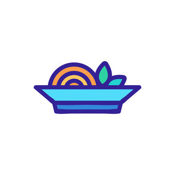 Delicious pasta icon vector. Thin line sign. Isolated contour symbol illustration