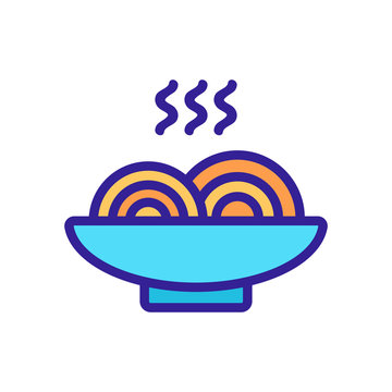 Delicious pasta icon vector. Thin line sign. Isolated contour symbol illustration
