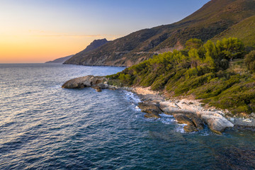 Rocky coast of Corsican Cap Corse
