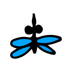 Fototapeta premium Mosquito in cartoon style on an isolated white background. Insect. Stock vector illustration