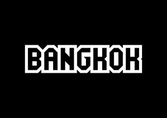 Fototapeta premium Bangkok text with black and white typography design elements