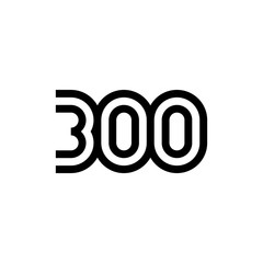 Number 300 vector icon design